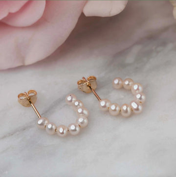 14KT Pearl Godess Hoops - SHOP KINDRED LA LLC