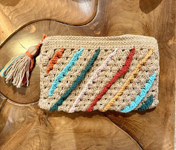 Crochet Cotton Zip Pouch - SHOP KINDRED LA LLC