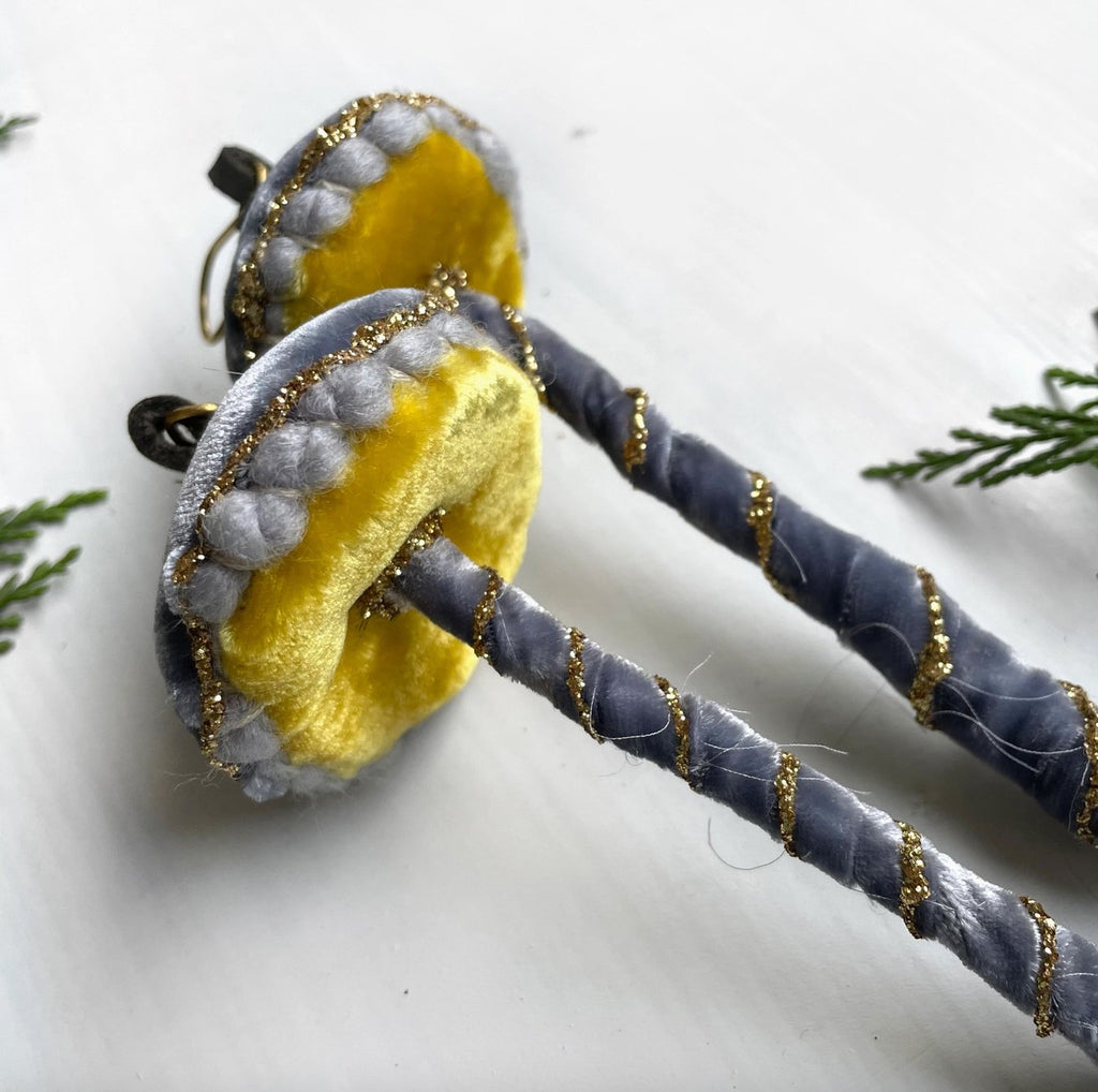 Glitter Mushroom Heather Blue Velvet - SHOP KINDRED LA LLC