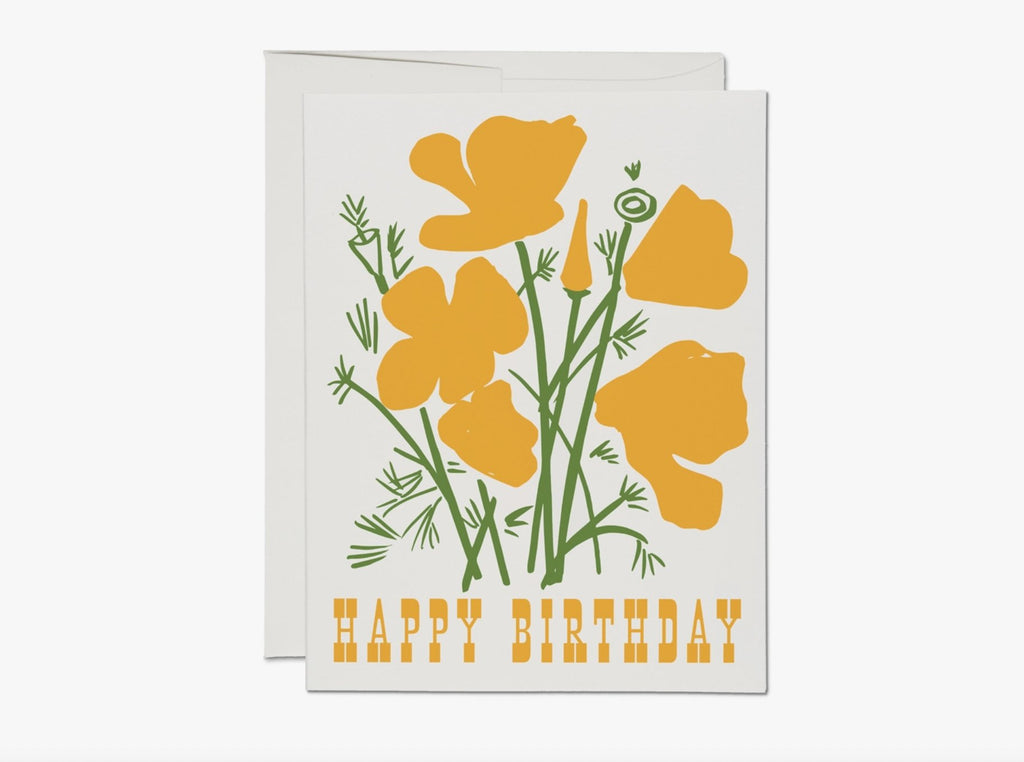 California Poppy Birthday Card - kindredlosangeles