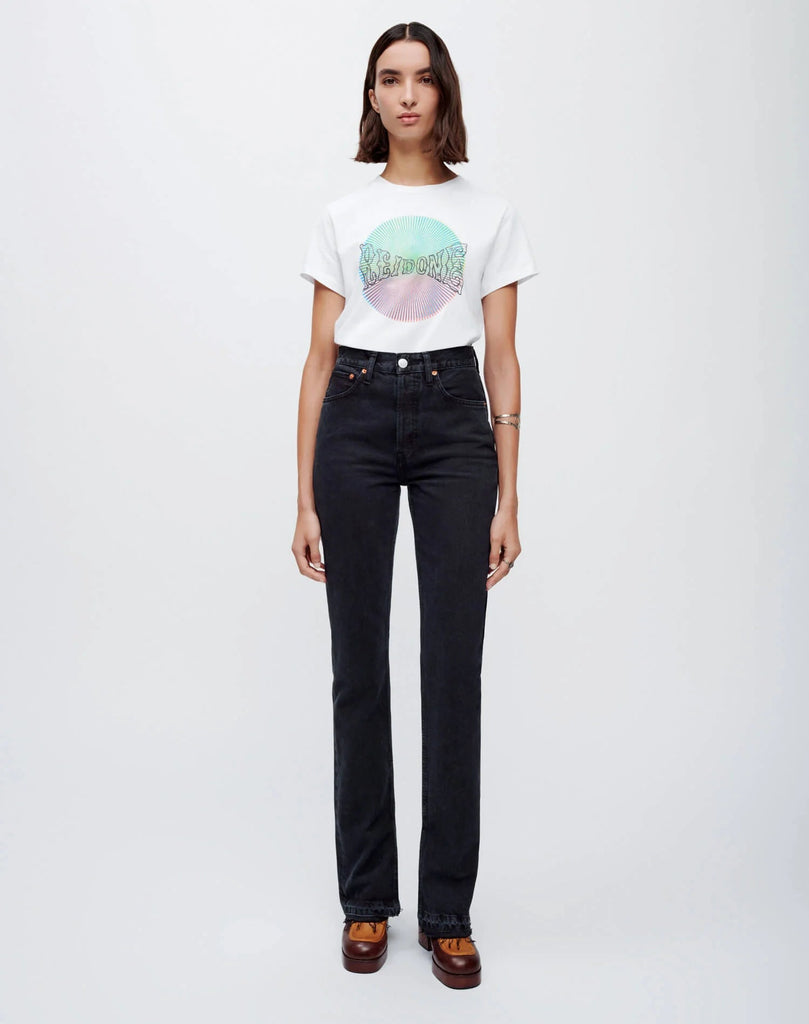 re/Done: 70s High Rise Skinny Boot - Washed Black - kindredlosangeles